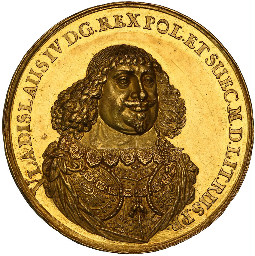 Medal zaślubinowy Władysawa IV Wazy z Ludwiką Gonzagą wagi 16 dukatów 1646, SD - Dadler, złoto